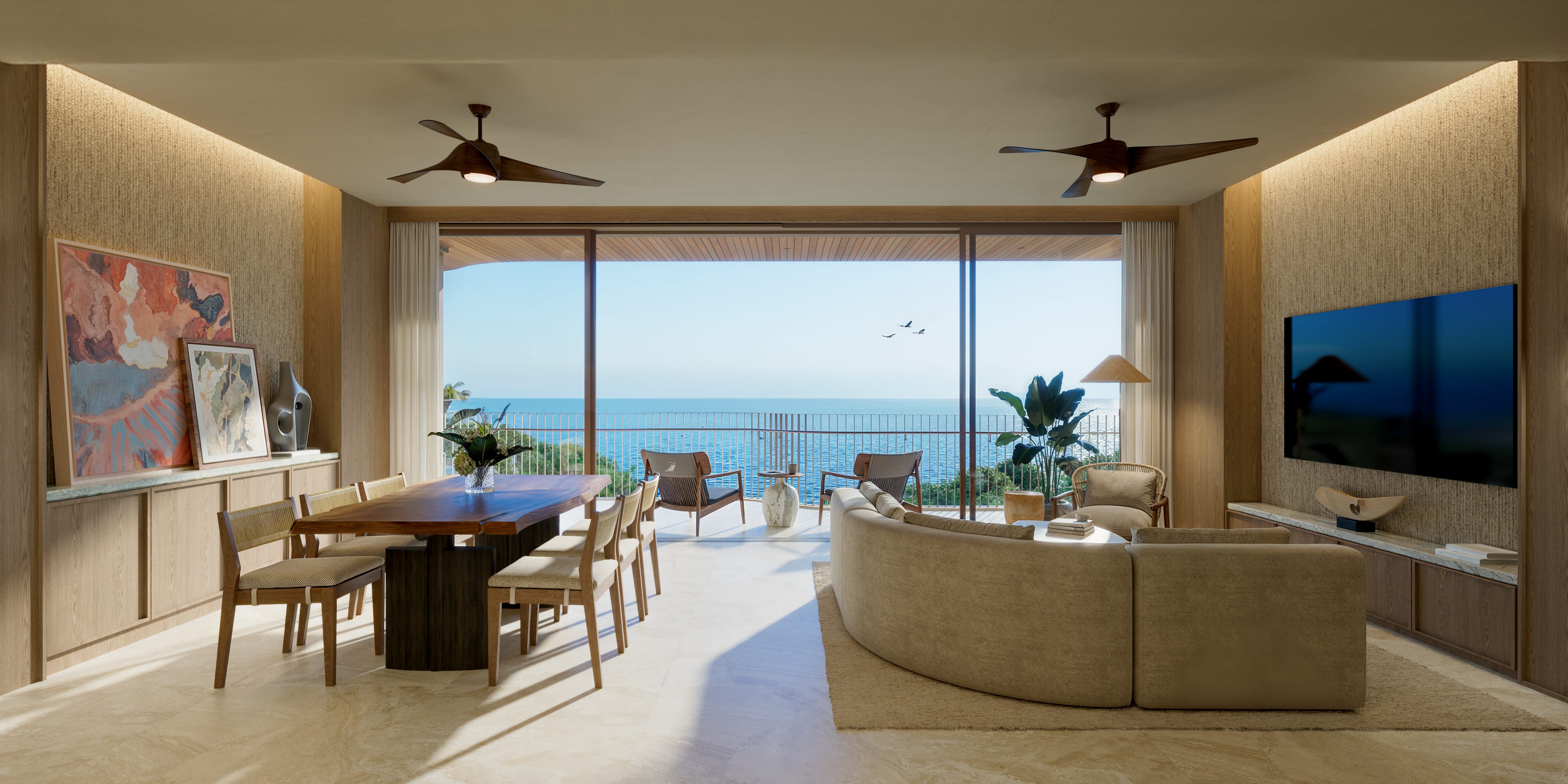 One-, two-, and three-bedroom condos, open living with ocean balcony