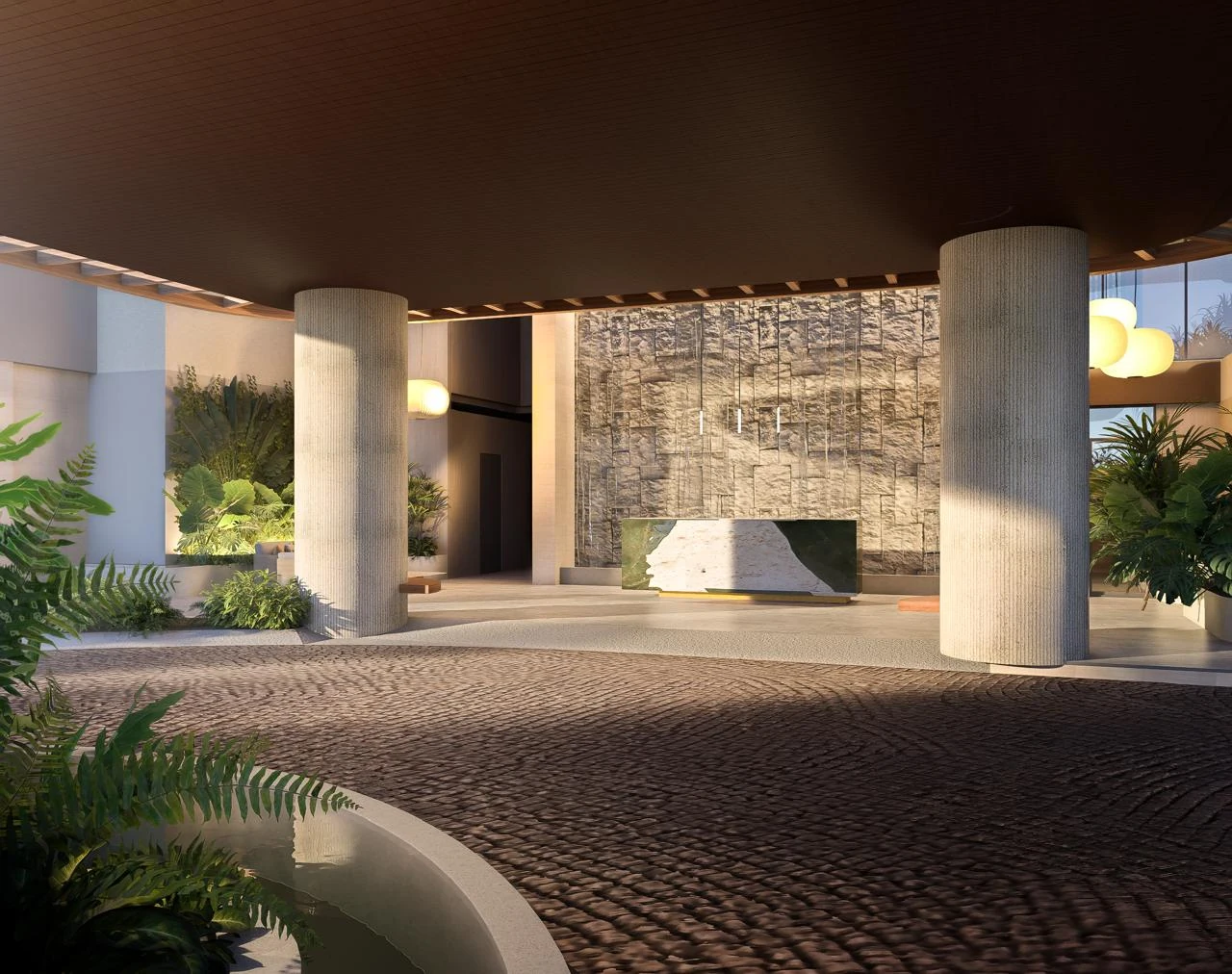 Hotel Arrival Courtyard